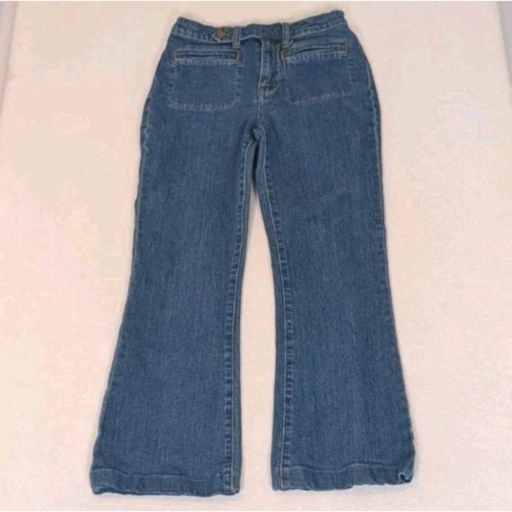 Madewell Daryl K Women's Jeans Size 26 Flare Y2K Blue 90s Zip Offset Button